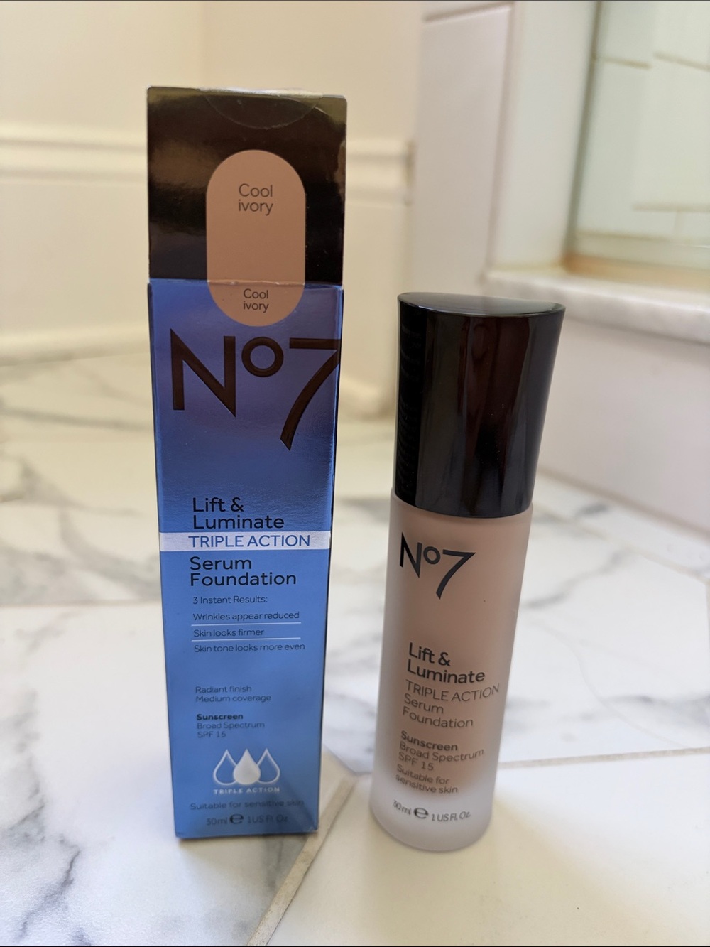 No7 Lift & Luminate Triple Action Serum Foundation - Cool Ivory